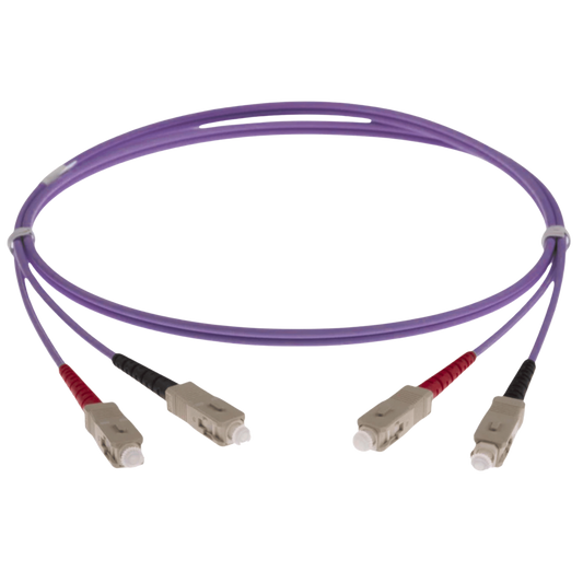 Image of NENCO OM4 DUPLEX FIBRE OPTIC PATCH CORD | Selector | Heather/Violet (SC-SC OM4 DUPLEX FIBRE OPTIC PATCH CORD HEATHER VIOLET)