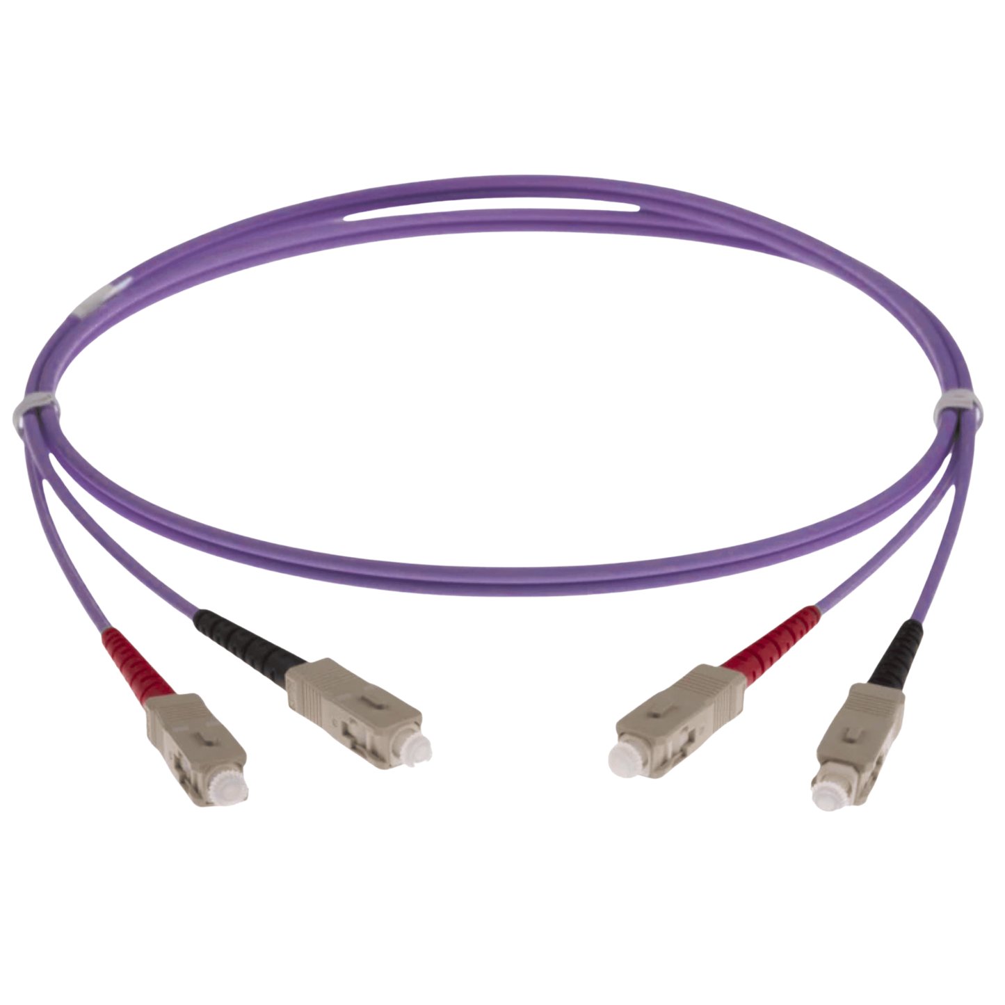 Image of OM4 DUPLEX FIBRE OPTIC PATCH CORD | Heather/Violet (SC-SC OM4 DUPLEX FIBRE OPTIC PATCH CORD HEATHER VIOLET)