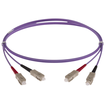 Image of OM4 DUPLEX FIBRE OPTIC PATCH CORD | Heather/Violet (SC-SC OM4 DUPLEX FIBRE OPTIC PATCH CORD HEATHER VIOLET)