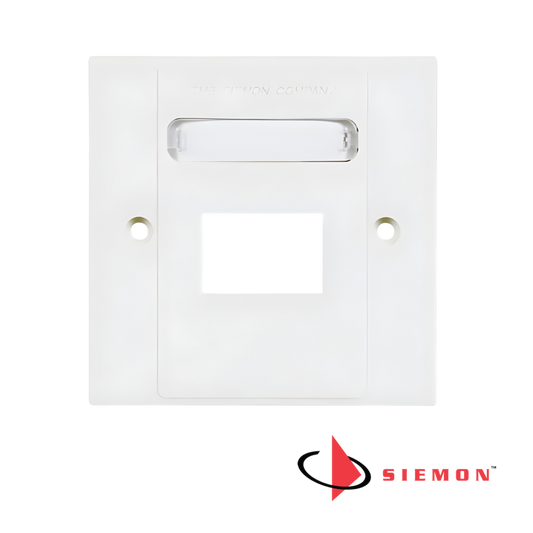 Image of Siemon Max Single Gang British Faceplate 2 Port White (SM-MX-BFP-S-02-02)