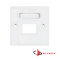 Image of Siemon Max Single Gang British Faceplate 2 Port White (SM-MX-BFP-S-02-02)