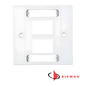 Image of Siemon Max Single Gang British Faceplate 4 Port White (SM-MX-BFP-S-04-02)