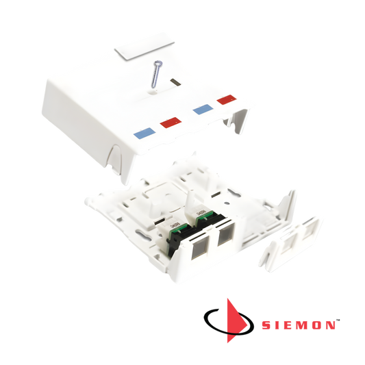 Image of Siemon Zmax MX-SMZ Surface Mount Boxes 2 Port White (SM-MX-SMZ2-02)