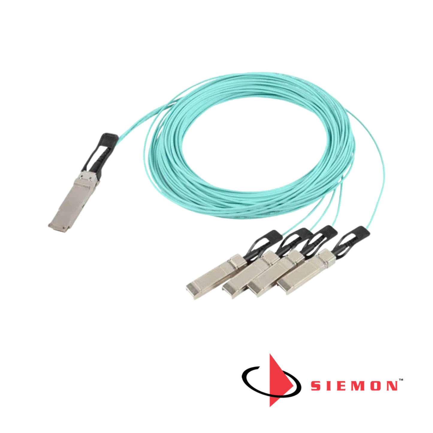 Siemon 4x25Gb/s AOC, QSFP28 High Speed Interconnect, Breakout Active Optical Cable