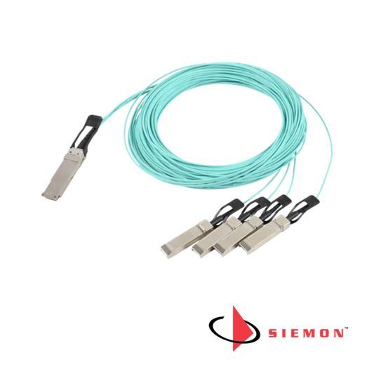 Siemon 4x25Gb/s AOC, QSFP28 High Speed Interconnect, Breakout Active Optical Cable