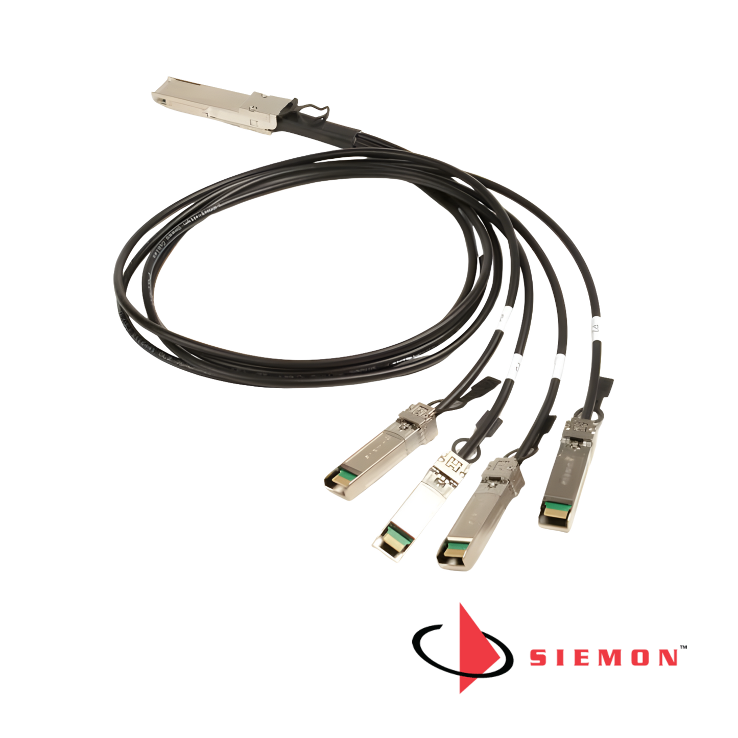 Siemon 4x25Gb/s DAC, QSFP28 High Speed Interconnect, Breakout Passive Direct Attach Copper Cable