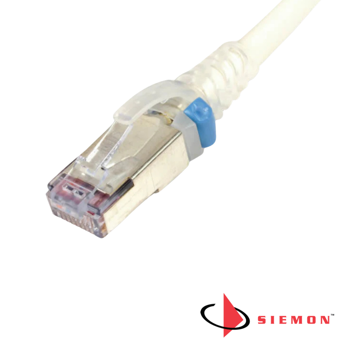 Image of Siemon Skinny Patch Cord Cat6A S/FTP White With Clear Boot (Siemon Skinny Patch Cord Cat6A SFTP White With Clear Boot)