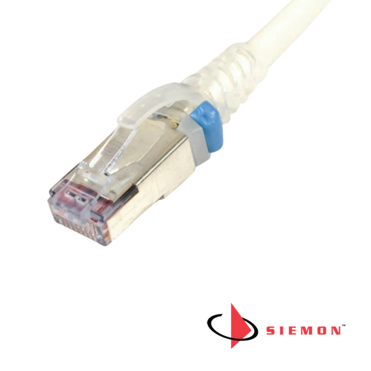 Image of Siemon Skinny Patch Cord Cat6A S/FTP White With Clear Boot (Siemon Skinny Patch Cord Cat6A SFTP White With Clear Boot)
