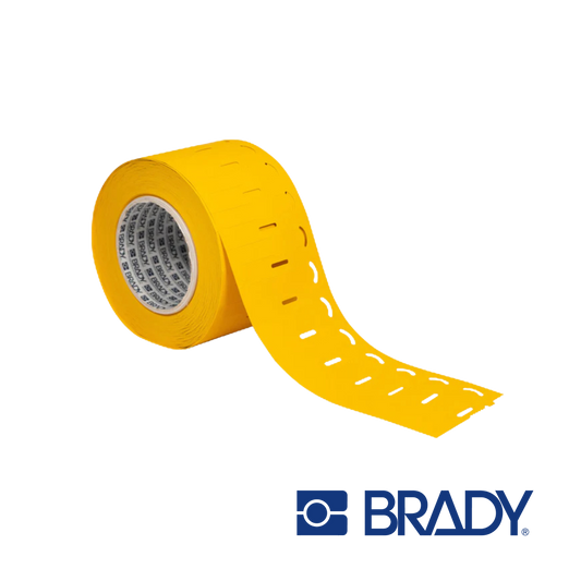 Image of BRADY Indoor Outdoor 76 mm Core Polyolefin Hypertag | Yellow (THT-7512HT-348-YL)