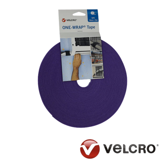 Image of Velcro Tape 10mm One Wrap 25m Roll Purple (VOWT1025PE)