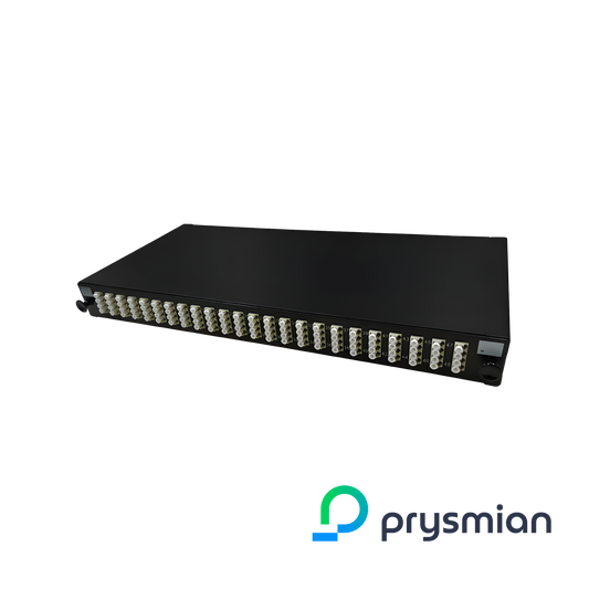 Image of PRYSMIAN Fibre LC Panel | Single Mode | 96 Way | 1U | 24 x Quad Blue Adaptors | 4 x 24F Splice Cassette (YPPBP03288)