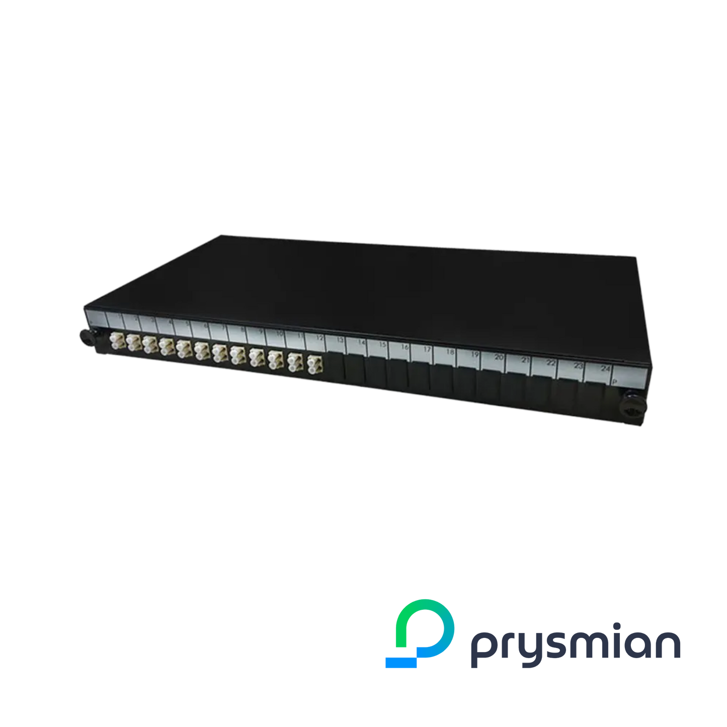 Image of PRYSMIAN Fibre LC Panel | Multi Mode | 12 Way | 1U | 6 x Duplex Beige Adaptors | 1 x 24F Splice Cassette (YPPBP03291)