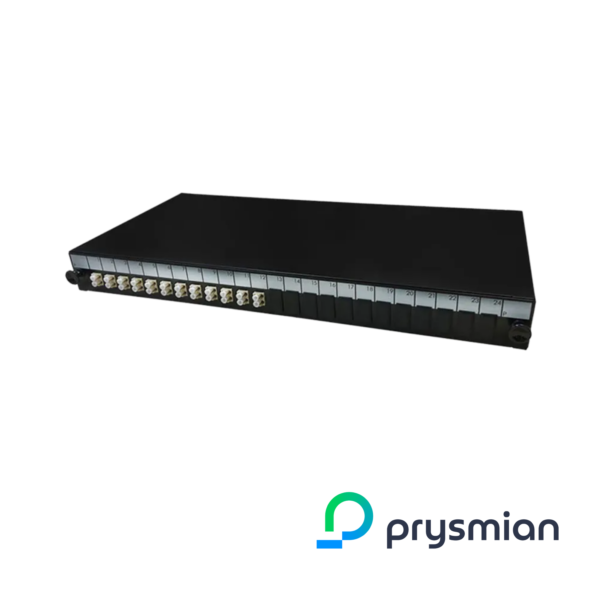 Image of PRYSMIAN Fibre LC Panel | Multi Mode | 12 Way | 1U | 6 x Duplex Beige Adaptors | 1 x 24F Splice Cassette (YPPBP03291)