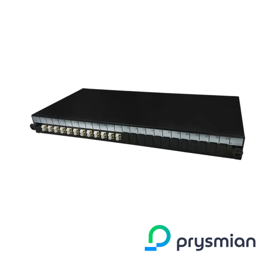 Image of PRYSMIAN Fibre LC Panel | Multi Mode | 12 Way | 1U | 6 x Duplex Beige Adaptors | 1 x 24F Splice Cassette (YPPBP03291)