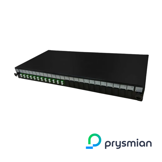 Image of PRYSMIAN Fibre LC Panel | Multi Mode | 24 Way | 1U | 12 x Duplex Beige Adaptors | 1 x 24F Splice Cassette (YPPBP03292)