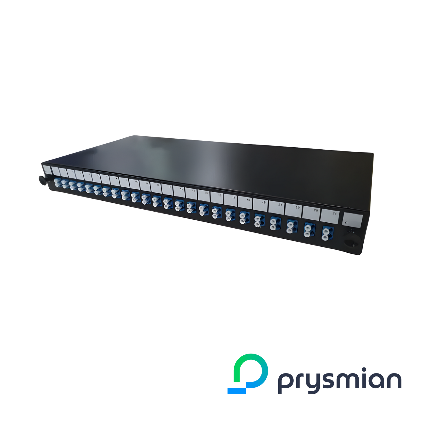 Image of PRYSMIAN Fibre LC Panel | Multi Mode | 48 Way | 1U | 24 x Duplex Beige Adaptors | 2 x 24F Splice Cassette (YPPBP03293)