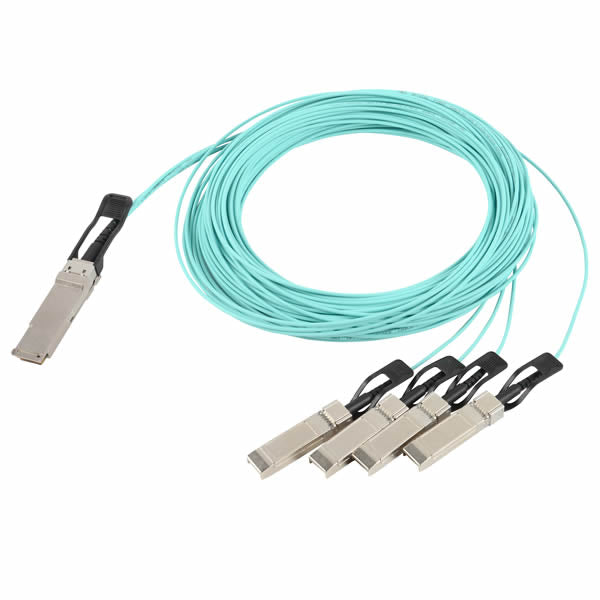 Siemon 4x25Gb/s AOC, QSFP28 High Speed Interconnect, Breakout Active Optical Cable
